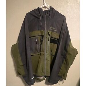 Cabela's Guidewear Gore-Tex Mens 4XL Rain Jacket Fishing Olive Green Black